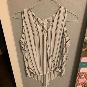 black and white striped top
